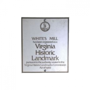 Whites Mill Virginia Historic Landmark sign